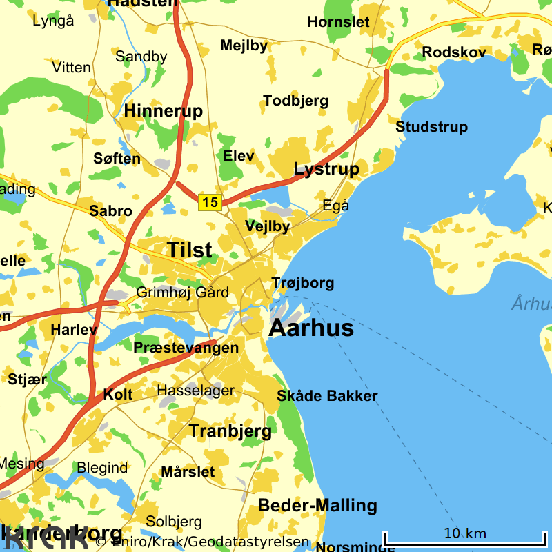 Dronning Margrethes Vej 65 Aarhus N - ruteplan på kort